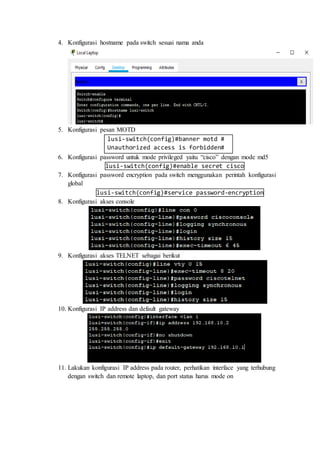 Konfigurasi Dasar Switch