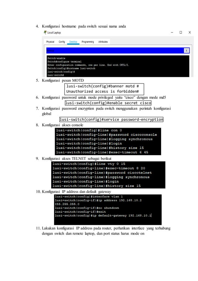 Konfigurasi Dasar Switch | PDF