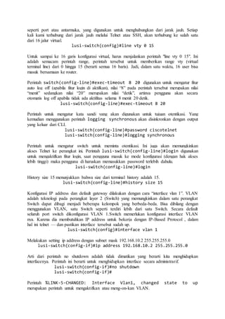 Konfigurasi Dasar Switch