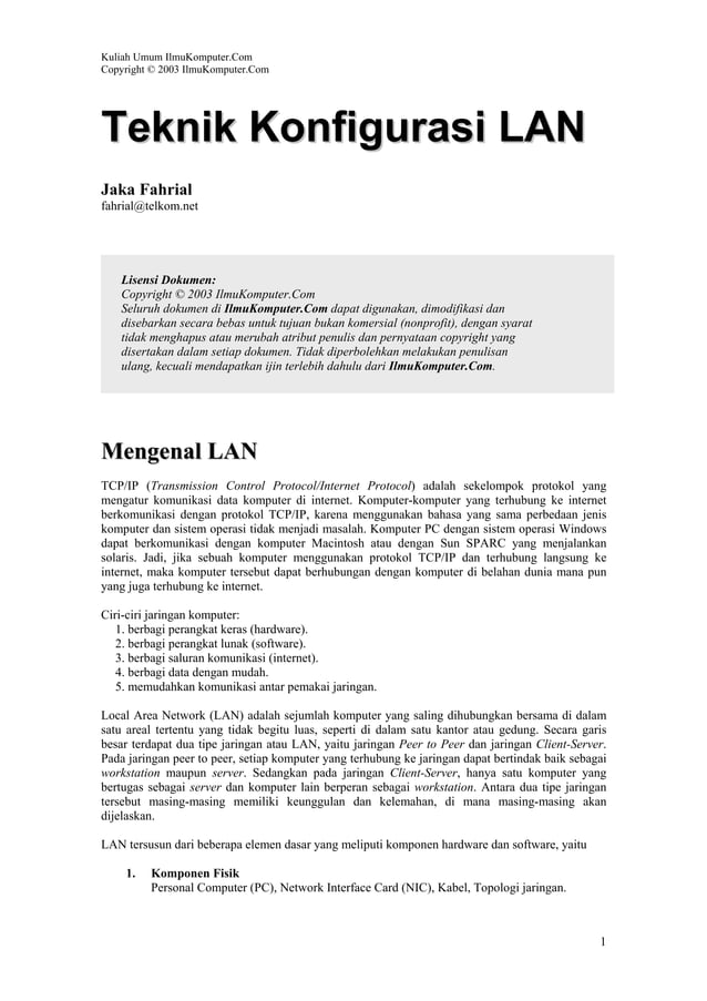 Konfigurasi Jaringan Lan Pdf