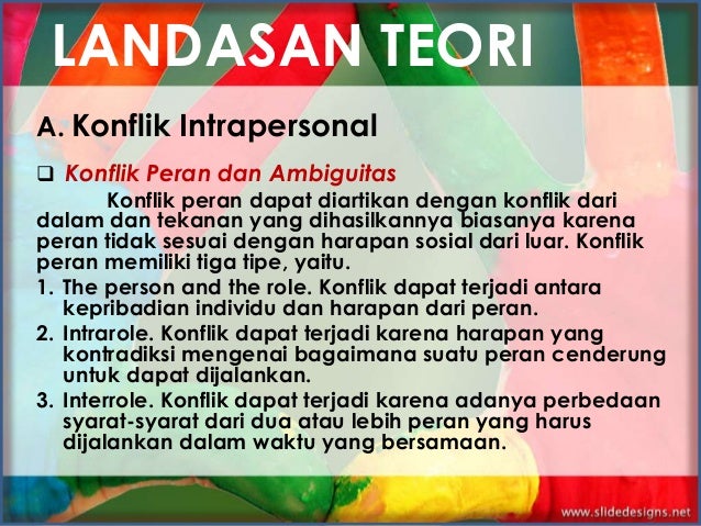 Konflik intrapersonal dan interpersonal Konflik intrapersonal dan interpersonal