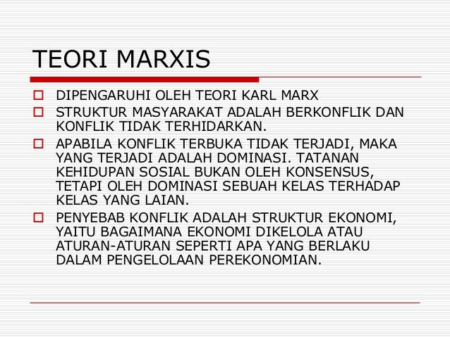 Teori sosiologi: Konflik struktural Marx