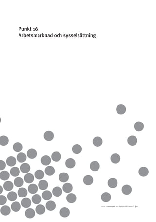 A r b e tsma r k n a d o c h s y ss e ls ätt n i n g 	|	311
Punkt 16
Arbetsmarknad och sysselsättning
 