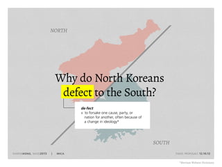 north




                           Why do North Koreans
                            defect to the South?
               ...