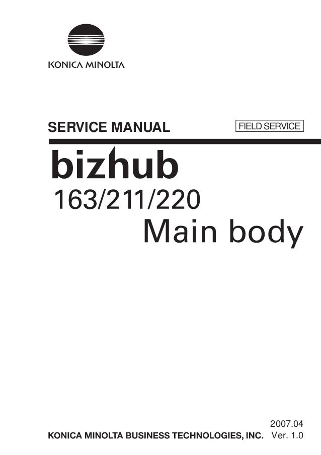 Konica Minolta Biz Hub 163 211 220 Field Service Manual