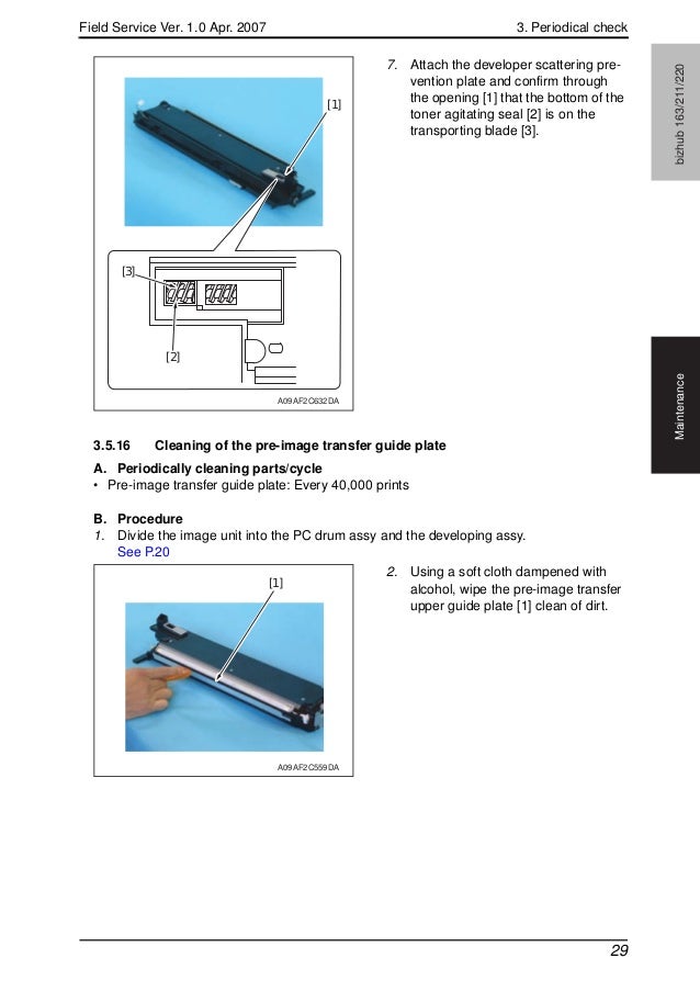 Konica Minolta Biz Hub 163 211 220 Field Service Manual