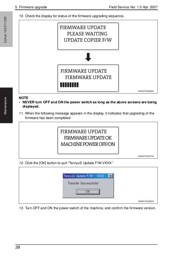 Konica Minolta Biz Hub 163 211 220 Field Service Manual