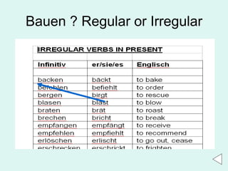 Bauen ? Regular or Irregular 