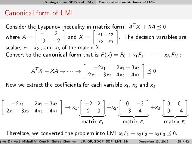 lmi bmi ufo presentation 2013 canonical form matrix