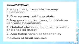 konotasyon at denotasyon IV. ng mga salita sa filipinopptx | PPTX