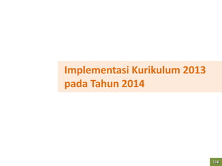 Implementasi Kurikulum 2013
pada Tahun 2014
116
 