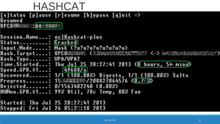 HASHCAT
GO! GO! GO! 73
 