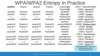 WPA/WPA2 Entropy in Practice
WPA/WPA2 – IS THE HASHING ALGORITHM SO INSECURE AS WE ARE LED TO BELIEVE? 81
paulina Paulina ...