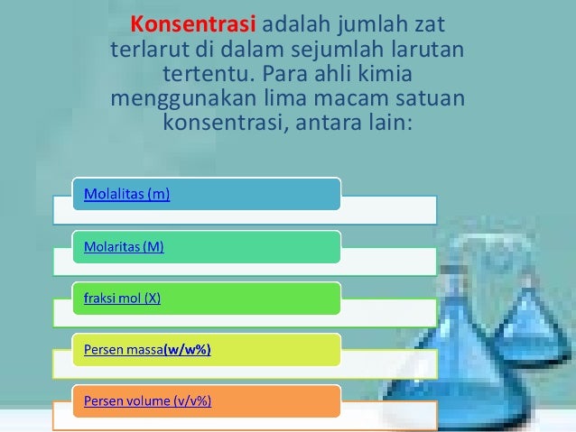 Konsentrasi dan sifat koligatif larutan