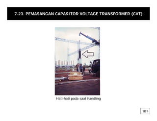 7.23. PEMASANGAN CAPASITOR VOLTAGE TRANSFORMER (CVT)
Hati-hati pada saat handling
Hati-hati pada saat handling
101
 