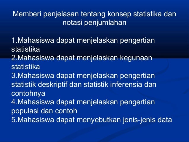 Konsep Dasar Statistik Data