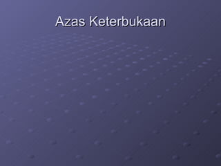 Azas Keterbukaan 