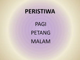 PERISTIWA
PAGI
PETANG
MALAM

 