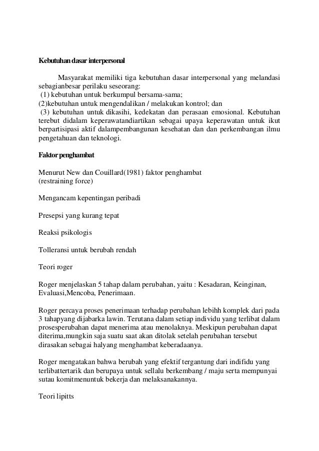 Konsep berubah dalam keperawatan