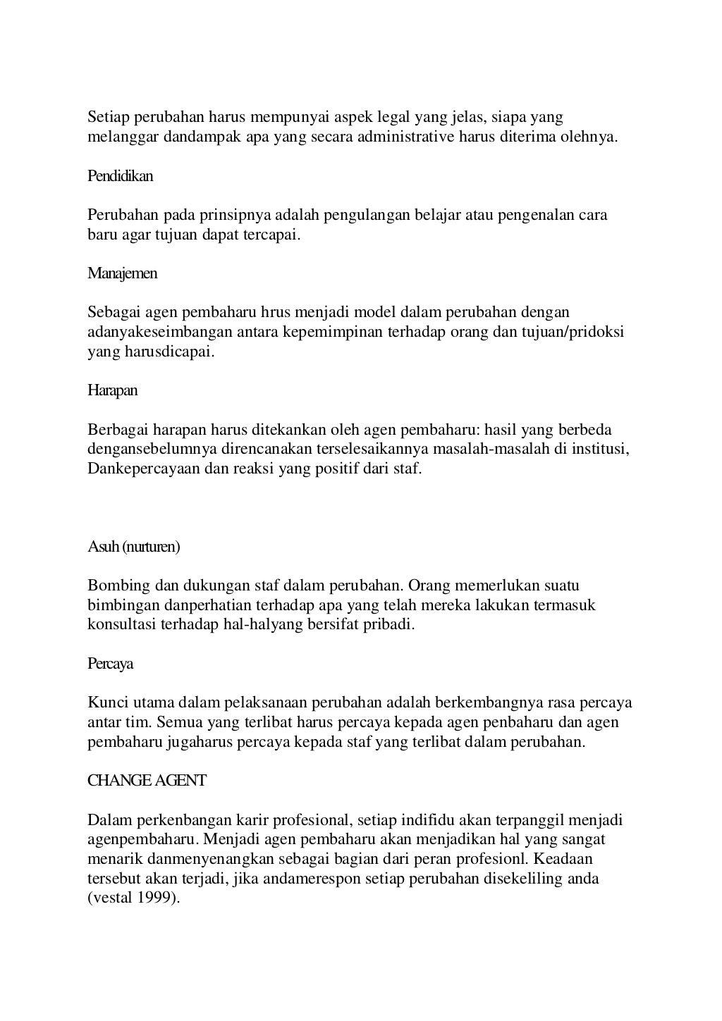 Konsep berubah dalam keperawatan