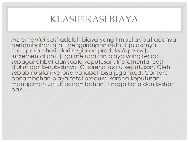 Konsep Biaya Konsep Biaya