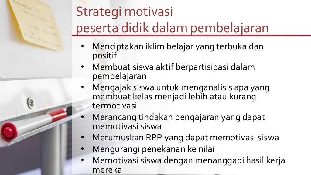 Konsep dan contoh stategi pembelajaran yang memotivasi
