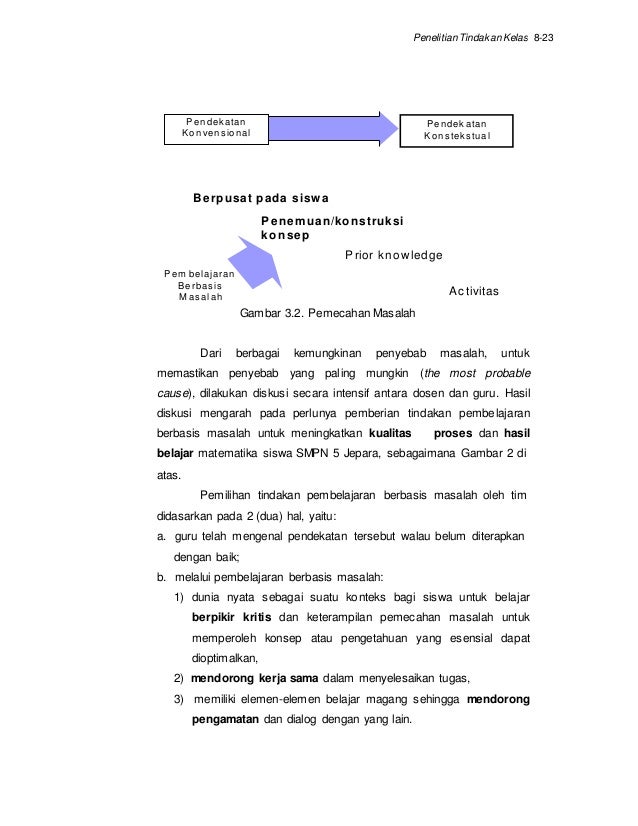 Konsep dan karakteristik penelitian tindakan kelas