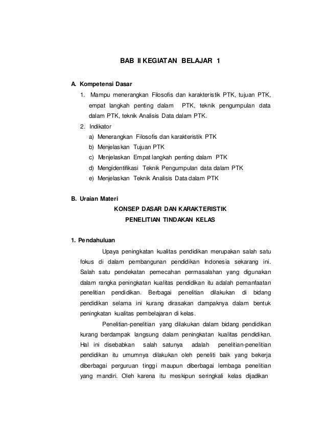 Konsep Dan Karakteristik Penelitian Tindakan Kelas