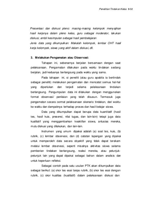 Konsep dan karakteristik penelitian tindakan kelas