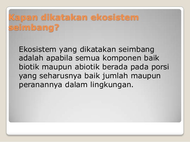 Konsep dan keseimbangan ekosistem