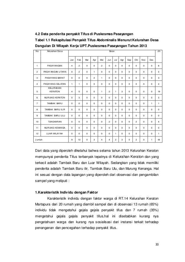Konsep Dan Teori Penyebab Terjadinya Penyakit Typus Di Desa Pesayanga
