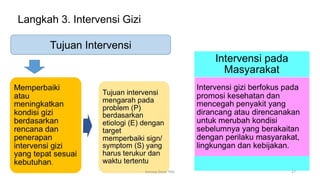 Langkah 3. Intervensi Gizi
Tujuan Intervensi
27
Konsep Dasar PAG
 