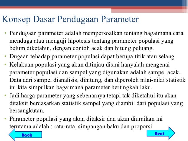 Konsep Dasar Pendugaan Parameter