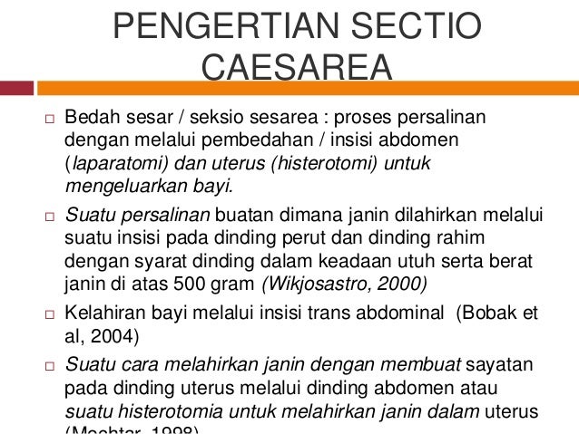 Konsep Dasar Sectio Caesarea
