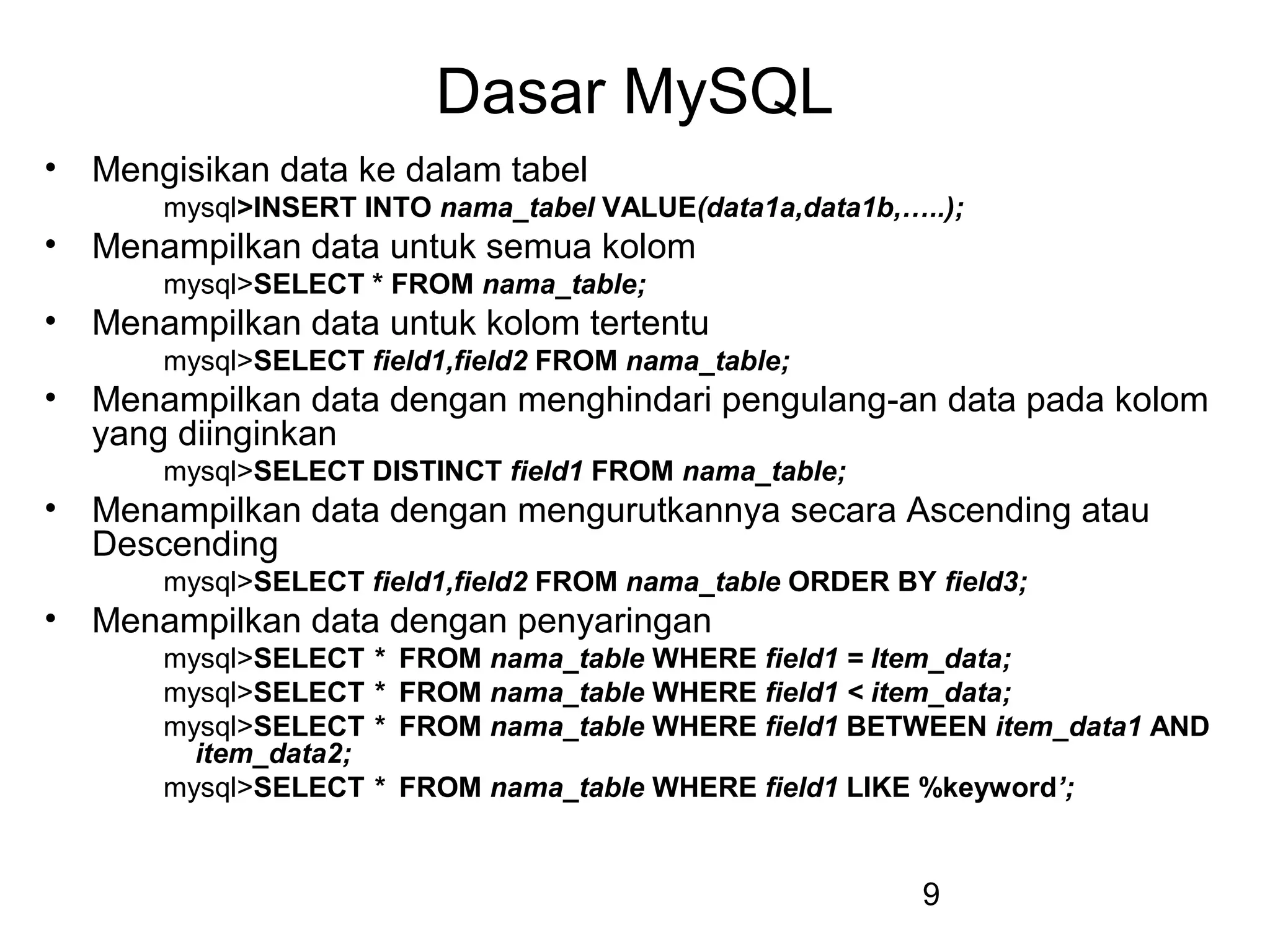 Konsep dasar sistem basis data | PPT
