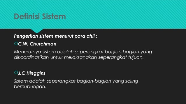 Konsep Dasar Sistem dan Sistem Informasi