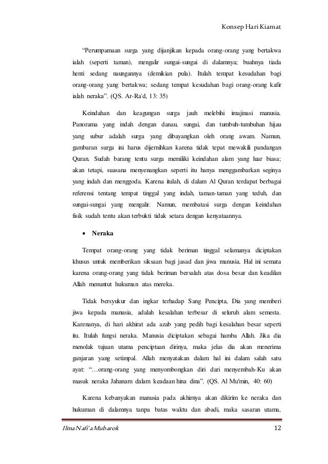 Makalah Konsep Hari Akhir
