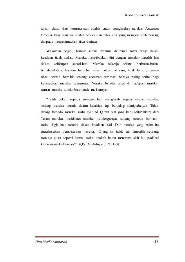 Makalah Imam Kepada Hari Akhir