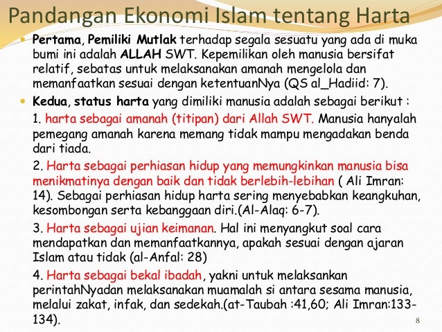 Konsep Harta Dalam Ekonomi Islam