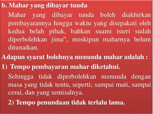 Konsep kafa'ah, syarat dan rukun nikah, mahar