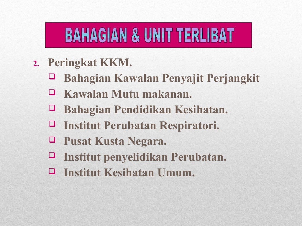 Konsep Kawalan Dan Pencegahan Penyakit Berjangkit