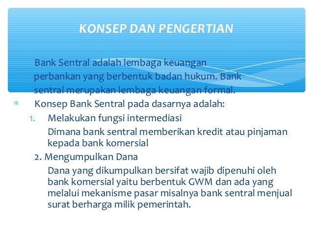 Konsep Kebanksentralan