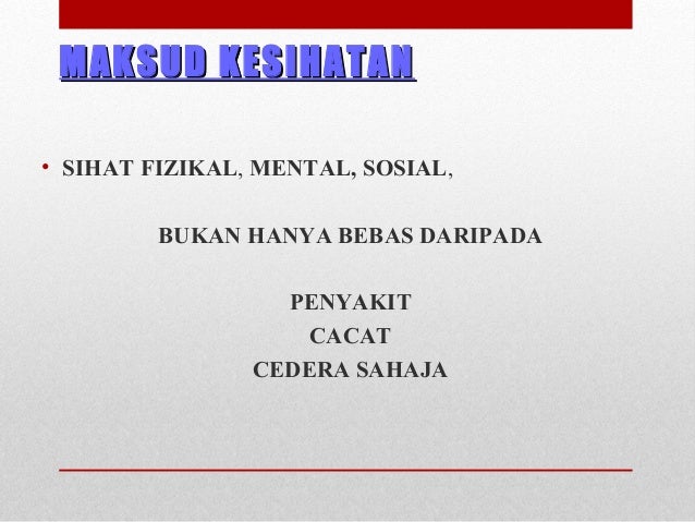 Konsep Kesihatan