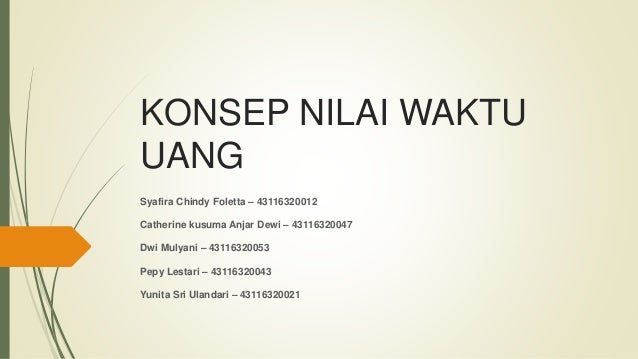 Contoh Soal Konsep Nilai Waktu Uang Dikdasmen