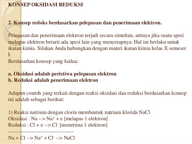 Konsep Oksidasi Reduksi