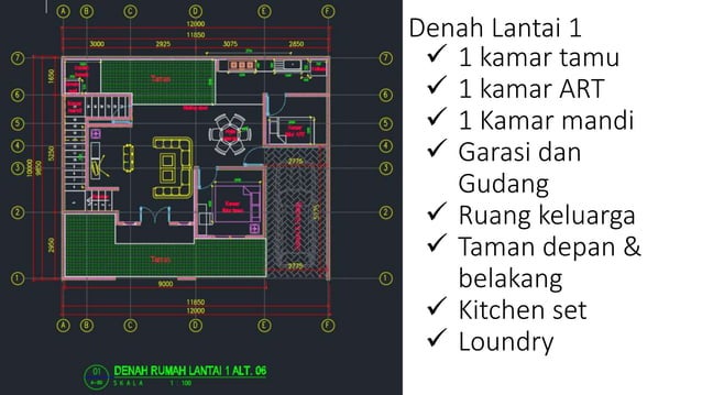 Denah rumah open space untuk luas tanah 12mX10m.pptx