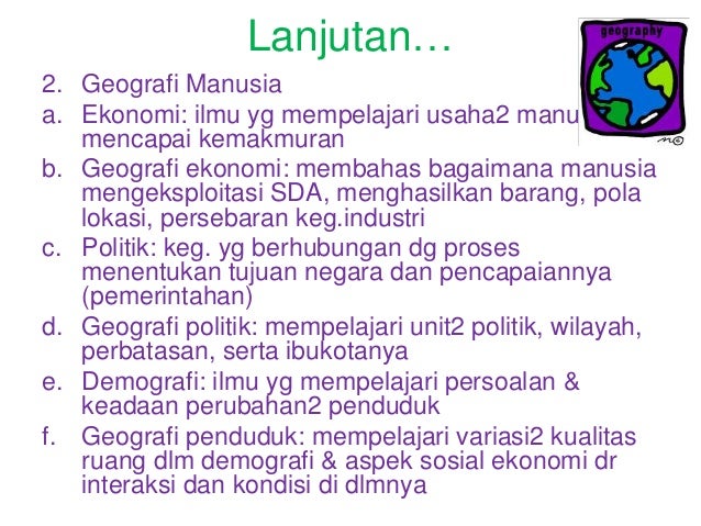 Konsep, pendekatan, prinsip, dan aspek geografi