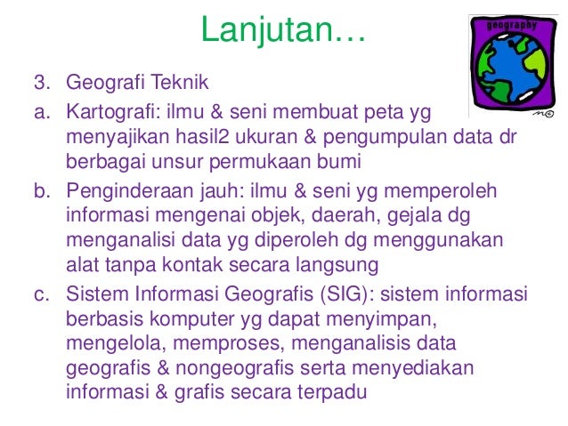 Konsep, pendekatan, prinsip, dan aspek geografi