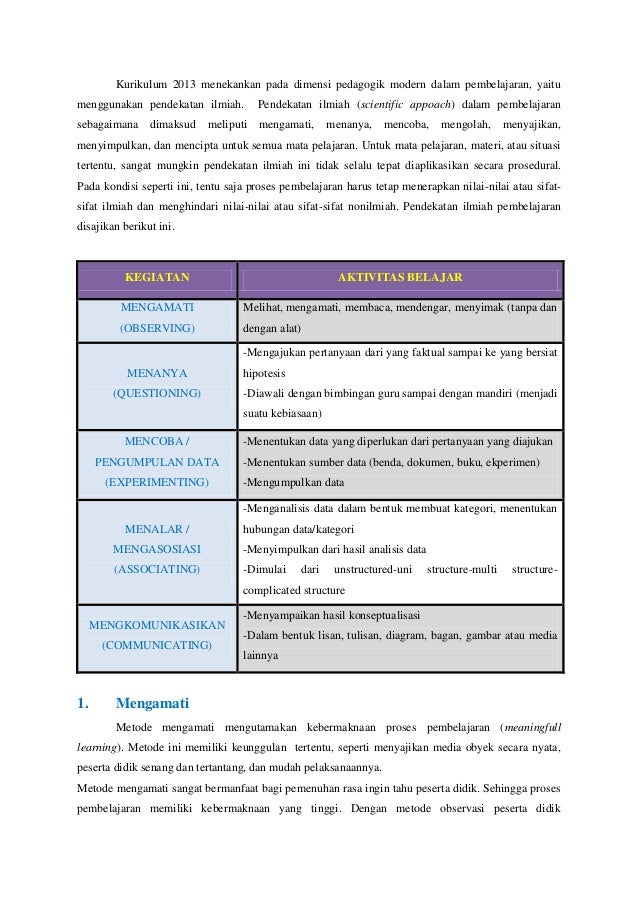 Konsep Pendekatan Scientific Tria
