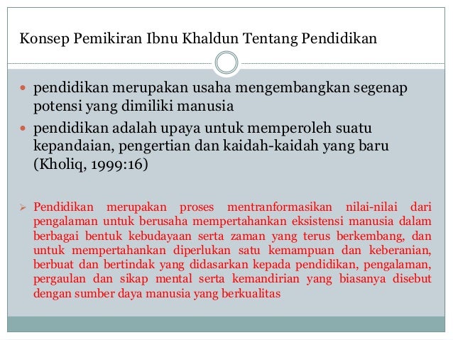 Konsep Pendidikan Ibnu Khaldun